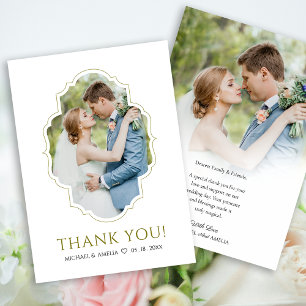 Royal Classic Gold Mariage Carte de remerciements 