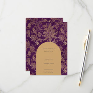Royal Damask Elegant Purple Carte RSVP