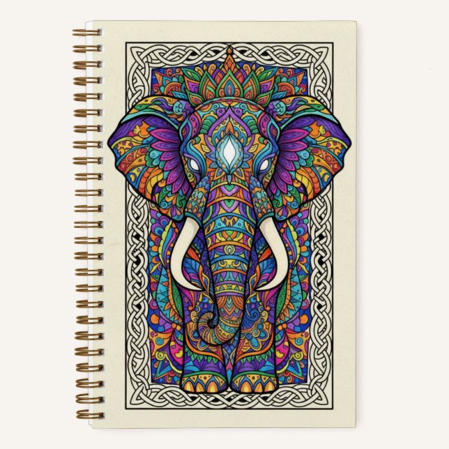 Royal Elephant Mandala Zen tangle Journal (Recto)