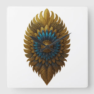 Royal Feather Horloge murale égyptienne noire et