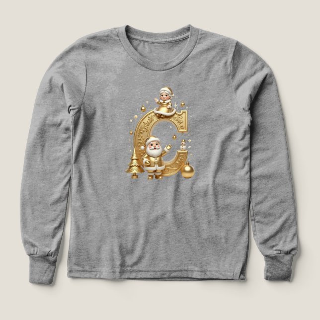 Royal Gold C Kids Tri-Blend Long Sleeve Tee (Motif recto)