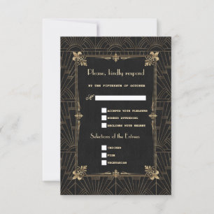 Royal Gold Fleur-de-Lis Art Déco 20s Mariage RSVP