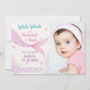 Royal Mermaid Princess Invitation d'anniversaire