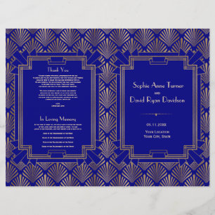 Royal Navy Blue Gold Great Gatsby Art Déco Program