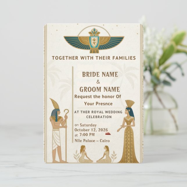 Royal Pharaonic Wedding Invitations  (Debout devant)