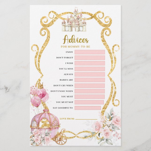 Royal Princess Advices for Mom-to-be Games (Devant)