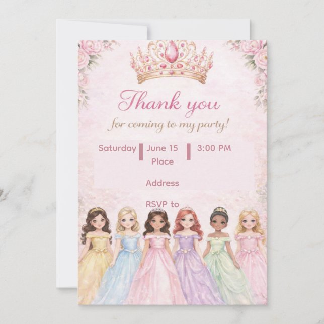 Royal Princess Birthday Invitations (Devant)