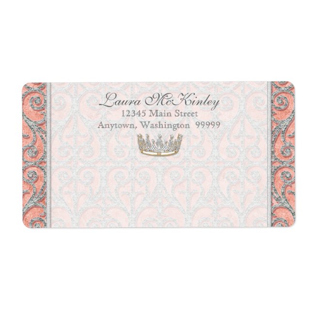 Royal Princess Crown Baby Matching Étiquette de ad (Devant)