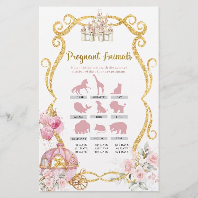 Royal Princess Pink Carriag Jeux d'animaux enceint (Devant)