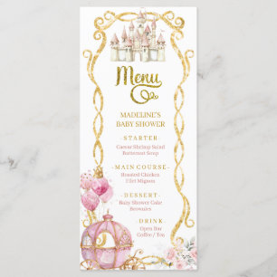 Royal Princess Pink Carriage Baby shower Menu