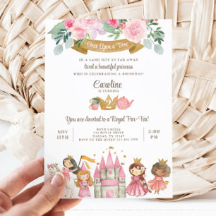 Royal Princess Tea Party Anniversaire Invitation