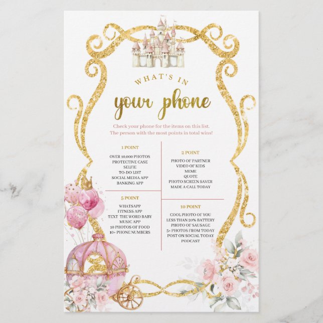 Royal Princess What's In Your Phone Game (Devant)