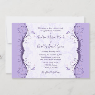Royal Purple & Lavender Floral Faire-part de maria