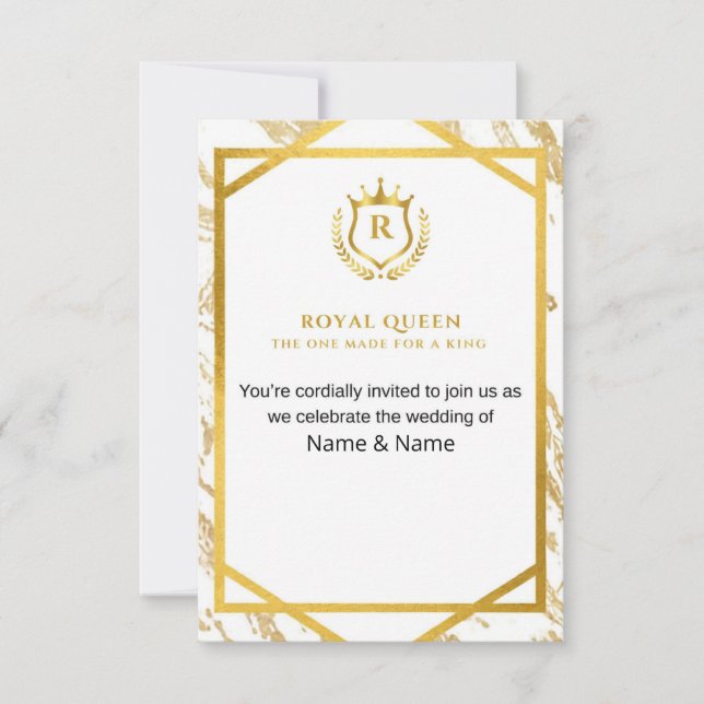 Royal Queen Made for A King Wedding Invitations (Devant)