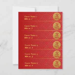 Royal Red Gold Chinois Lunn Nouvel An Cartes de Pl