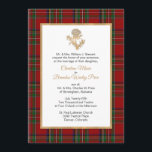 Royal Stewart Plaid Thistle Faire-part de mariage<br><div class="desc">Elégante toile de tartan Royal Stewart rouge, vert, bleu, jaune et blanc, donne le décor de ce faire-part de mariage d'inspiration écossaise. Les graphiques d'une superposition de texte blanc à bordure dorée ont des graphiques d'un chardon doré, en haut. Tout le texte est prêt à être personnalisé pour votre journée...</div>