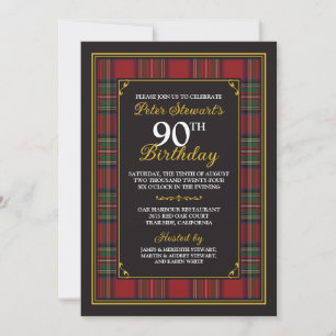 Royal Stewart Tartan 90e anniversaire Invitation