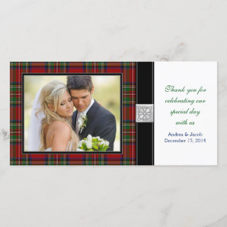 Royal Stewart Tartan Mariage Carte photo Merci