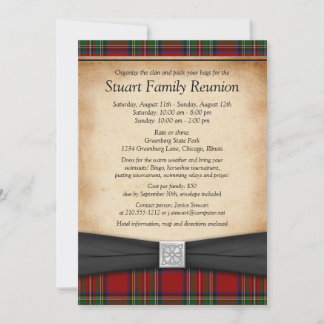 Royal Stuart Tartan Famille Réunion Invitation