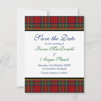 Royal Stuart Tartan Wedding Enregistrer la carte D