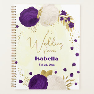 royal violet fleurs blanches or