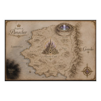 Royaume de Panacher Affiche d'art de carte de fant