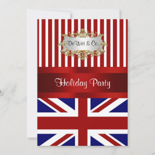 Royaume-Uni Angleterre Flag Party Invitation Rouge