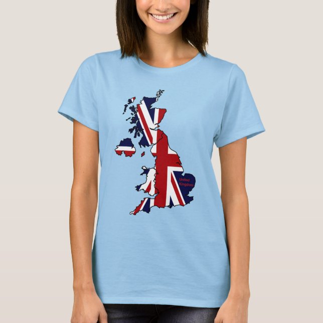 Royaume-Uni Carte T-shirt féminin (Devant)