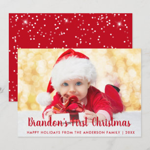 RS rouge de carte photo de manuscrit de Noël de