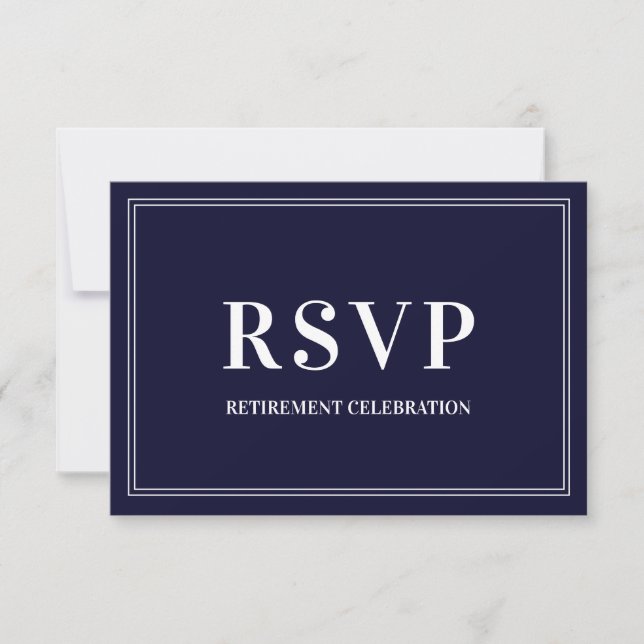 RSVP à une élégante soirée de retraite bleu marine (Devant)