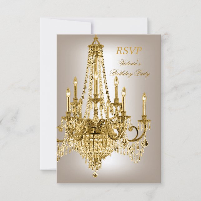 RSVP Anniversaire Fête Gold Chandelier métallique  (Devant)