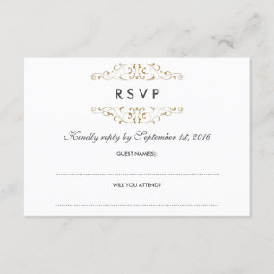 RSVP Antique Or Fleurie De Mariage