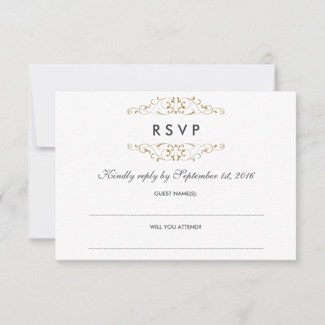 RSVP Antique Or Fleurie De Mariage (Devant)