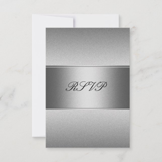RSVP Argent Gris Métal Noir 21e Anniversaire (Devant)
