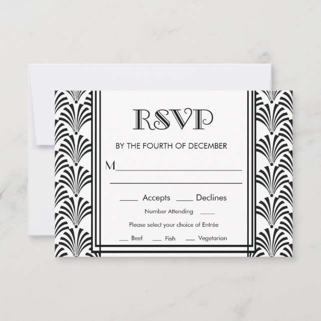 RSVP Art Déco Moderne Gatsby (Devant)
