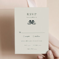 RSVP Art Déco vintage avec carte de fermeture pour