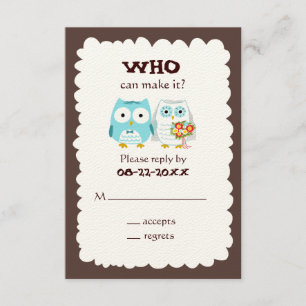 RSVP au mariage de hiboux - jolie mariée et marié