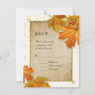 RSVP Automne Tomber Feuille Élégant Mariage