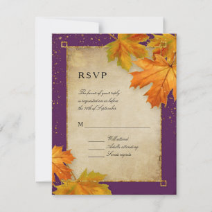 RSVP Automne Tomber Feuille Élégant Mariage