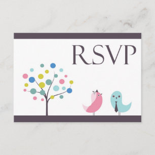 RSVP avec la carte d'oiseaux de mariage de