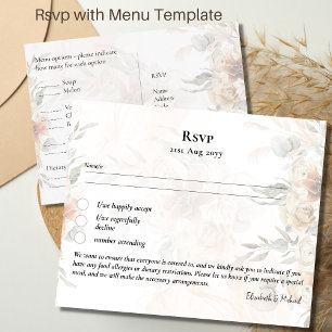 RSVP avec menu Modèle Boho Pampas Grass