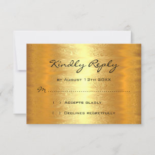 RSVP Baby Shower Doré Feuille Simple