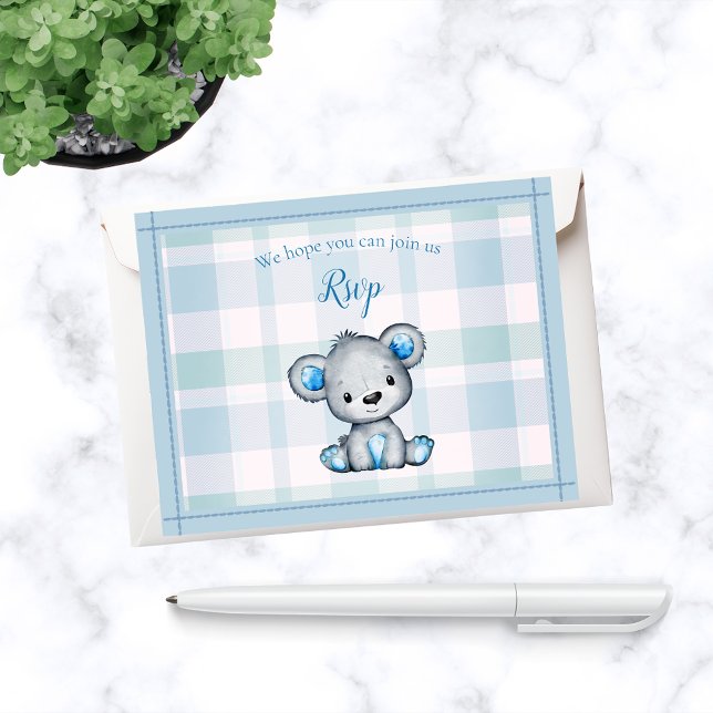 RSVP Baby shower mignon ours gris (Créateur téléchargé)