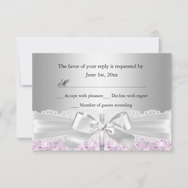 RSVP baptême/célébration de baptême Croix dentelle (Devant)