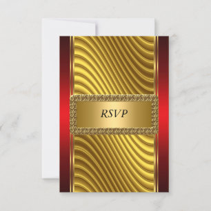 RSVP Bar Mitzvah Art Déco Or et Rouge