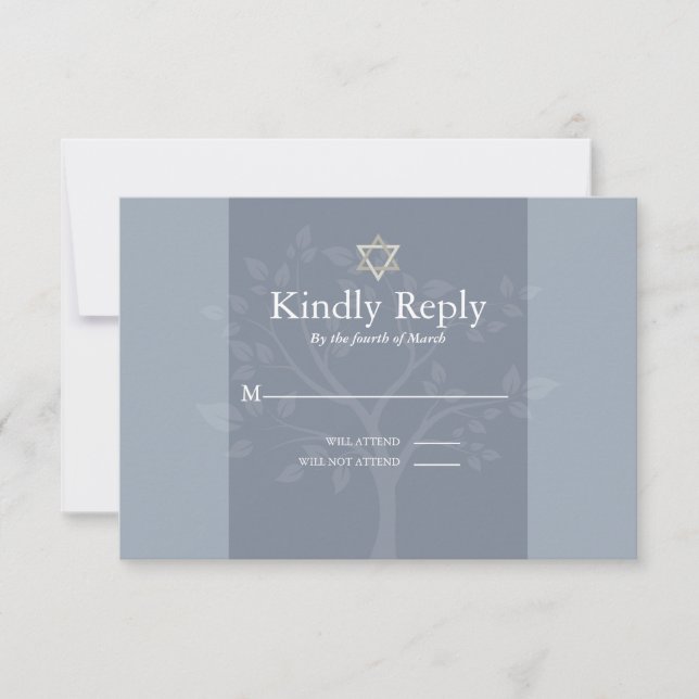 RSVP Bar Mitzvah Dusty Blue Tree of Life (Devant)