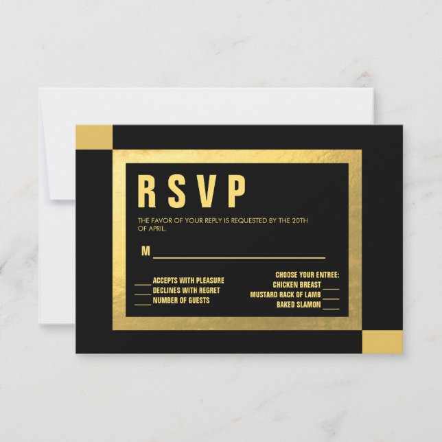 RSVP Black + Gold | MARIAGE (Devant)