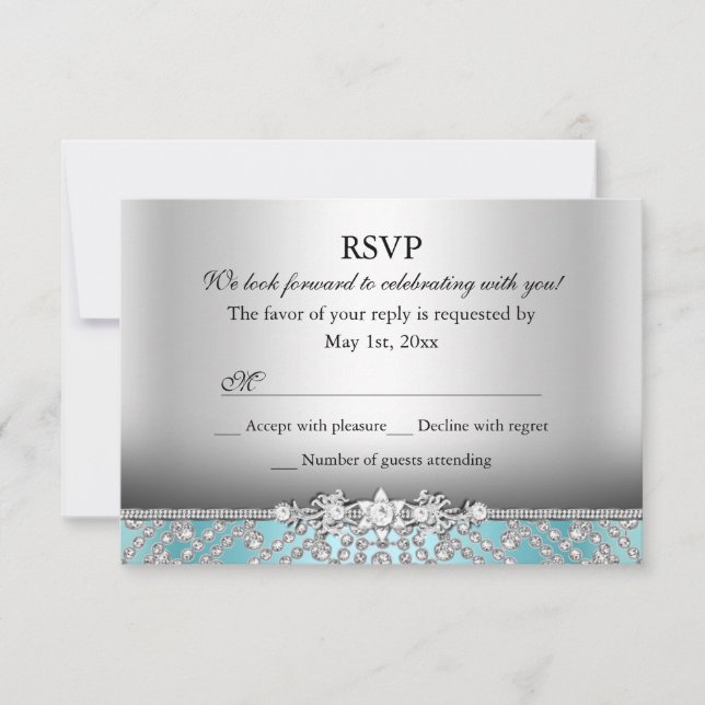 RSVP bleu diamant élégant (Devant)
