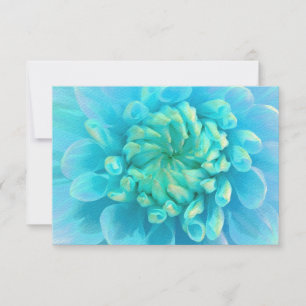 RSVP bleu turquoise Dahlia Fleur à l'aquarelle