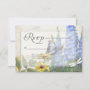 RSVP Blue Delphinium Jaune Daisy Butterfly Garden
